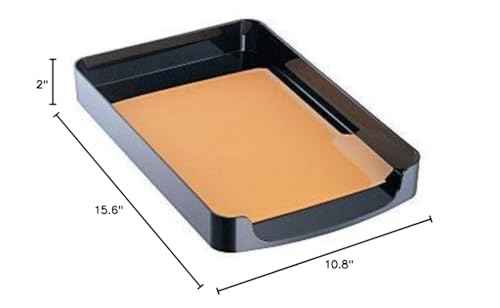 Officemate 2200 Series Executive Legal Tray, Front Load, Black (22242) (Pack of 6)