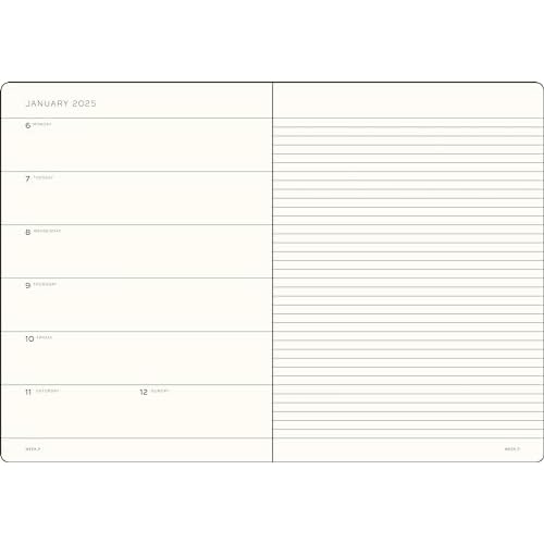 LEUCHTTURM1917 - Weekly Planner & Notebook 2025, Hardcover, Master (A4+), Black (Jan 1 - Dec 31, 2025)