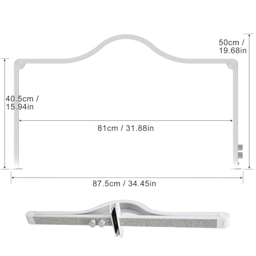 Upgraded Nail Tech Lamp for Desk, 34 in Foldable Large Nail Light with Phone Holder, 3 Modes 3000K-6000K LED Manicure Lamp, Half Moon Light for Lash Eyelash Extension, Tattoo, Eyebrows