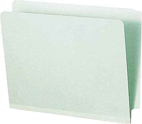 Smead End Tab Pressboard File Folder, Straight-Cut Tab, 2" Expansion, Legal Size, Gray/Green, 25 per Box (29210)