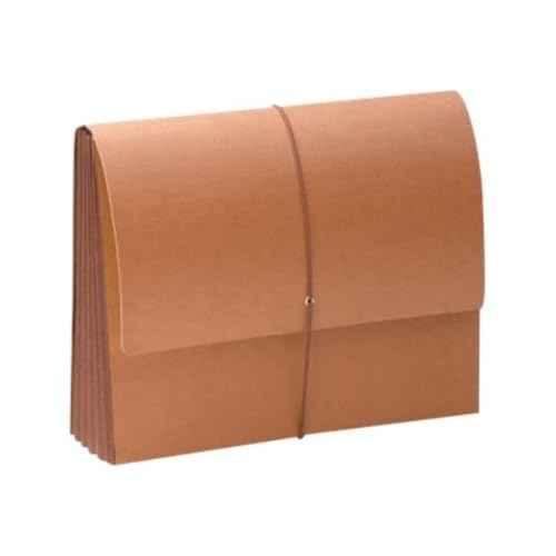 Smead TUFF Wallet, 5-1/4" Expansion, Flap and Cord Closure, Extra Wide Letter Size, Redrope, 10 per Box (71164)