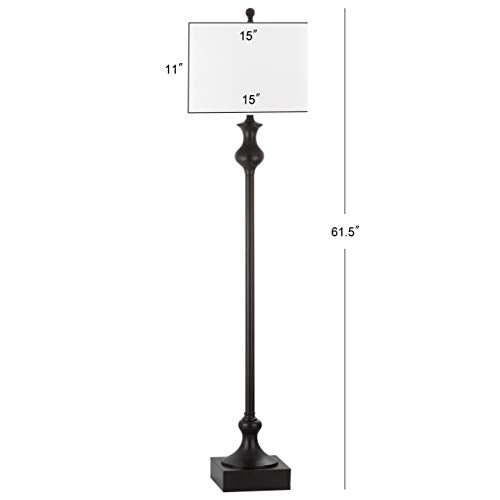 SAFAVIEH Lighting Collection Brewster Rustic Farmhouse Oil-Rubbed Bronze 62-inch Living Room Bedroom Home Office Standing Floor Lamp (LED Bulb Included)
