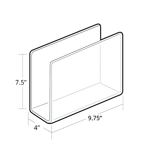 Azar Displays 255084 Large Standing File Holder/Sorter Desk Organizer, 4-Pack, Clear