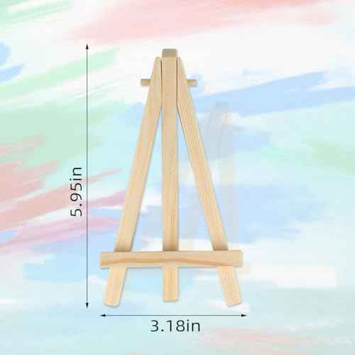 4 Pack Easel Display Stand Mini Wood Display Easels for Painting Artist Tabletop Holder Mini Wooden Easels for Photos Art Crafts Natural Wood Easels for Small Canvases Displaying