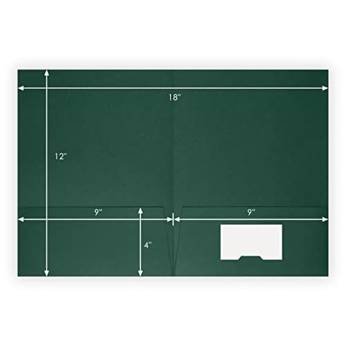 The Gallery Collection, 25 Count, Green, Two Pocket Presentation Folders, Perfect for Sales Material, Important Documents & More (9 x 12)