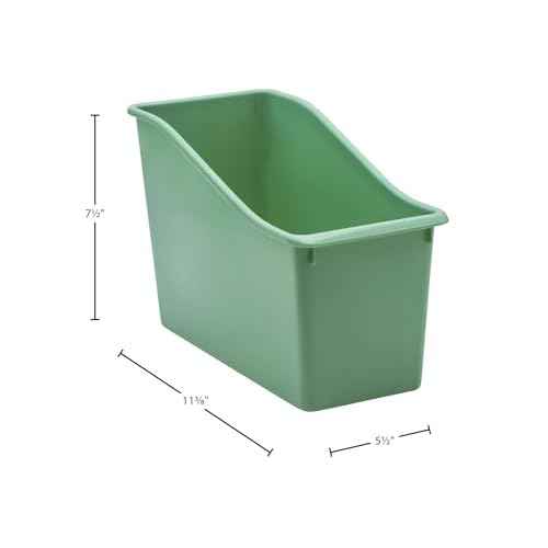 Teacher Created Resources Eucalyptus Green Plastic Book Bin 6-Pack (TCR2088686)
