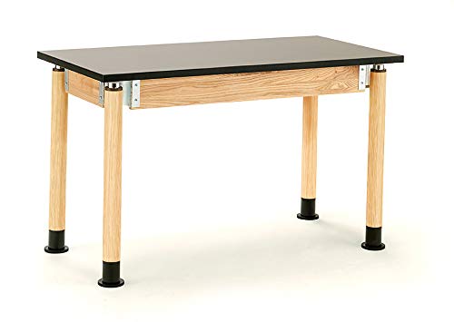 National Public Seating PSLT3060AH-OK 30 x 60 in. Height Adjustable Science Lab Table with Phenolic Top44; Oak Legs