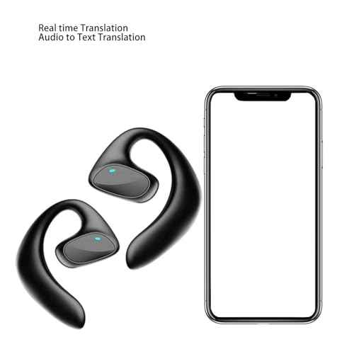 M8 Translator Earbuds, 144 Language Real Time Translator, IPX5 USB Charging Two Way Translator Device for Business Meetings Travel, Built in Speaker (Black)