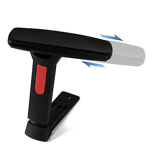 Frassie Height Adjustable Gaming Chair Armrest Pair Boss Chair Arms Set Replacement (Red)