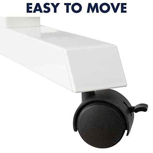 Quartet Whiteboard Easel, Glass Dry Erase Board, Rolling Easel Stand On Wheels, Double-Sided Privacy Screen with Adjustable Height, Includes 1 Marker, Creates Private Interactive Workspaces (Q293066W)