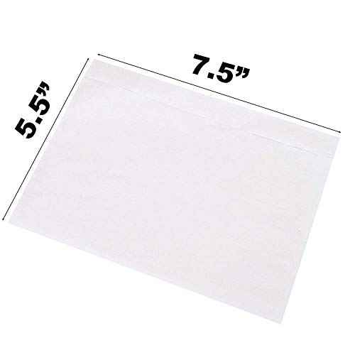 Packing List Envelopes 7.5" X 5.5" Pouches Clear Enclosed Adhesive Bags Pack of 1000
