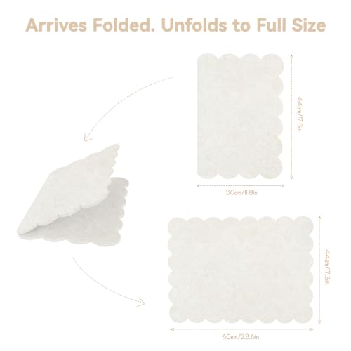 Oatmeal Scalloped Felt Bulletin Board 24x18 Inches Wall Pinboard - Lightomorrow