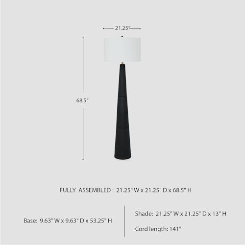 Signature Design by Ashley Hallburg Modern Textured Polyresin Floor Lamp with 3-Way Switch, Black