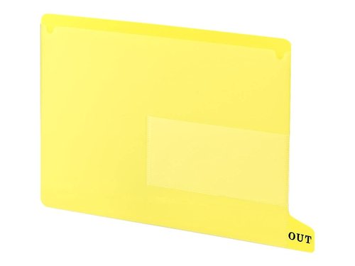 Smead End Tab Poly Out Guide, Two Pocket, Bottom Position Tab, Letter Size, Yellow, 25 per Box (61956)