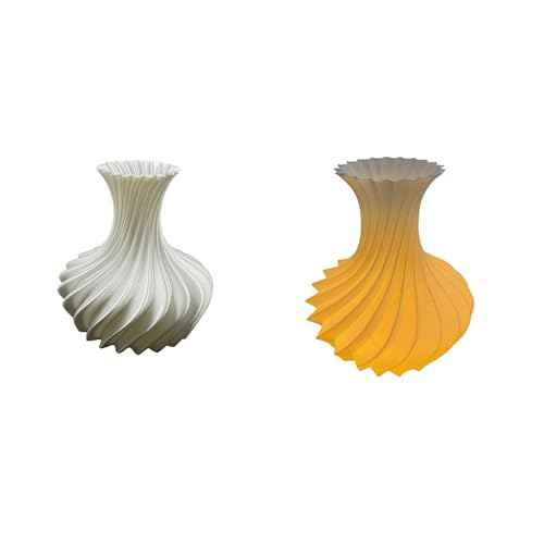3D Printed Vase Shape Table Lamp - USB Bedside Decor, Warm Glow Night Light, One-Touch Control, Home Office Gift