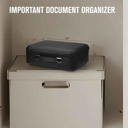 Fireproof Document Box, Hard-Shell Design Waterproof Fireproof Document Box with Lock File Boxes for Documents Important Paperwork Passports