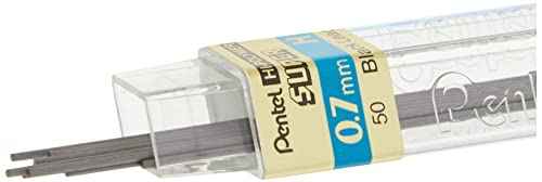 Pentel Super Hi-Polymer Lead Refill, 0.7mm Medium, H, 12 tubes of Lead (50-H) (Pack of 5)