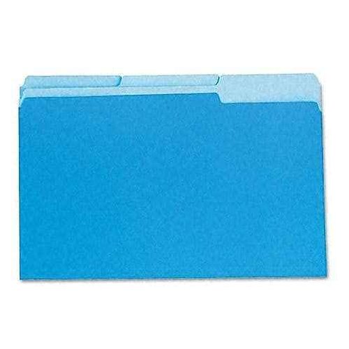 Pendaflex Two-Tone Color File Folders, Legal Size, Blue, 1/3 Cut, 100/BX (153 1/3 BLU)