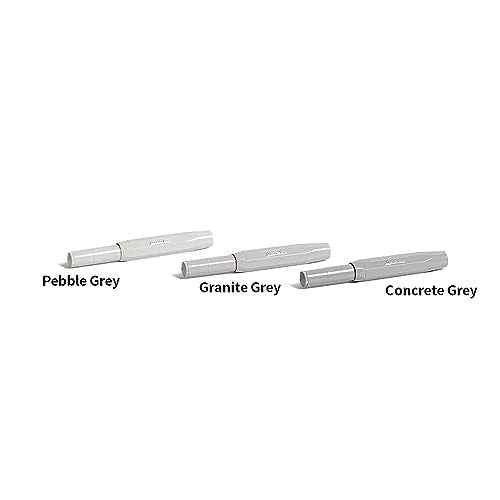 Kaweco SKYLINE Fountain Pen Pebble Grey, Fine Nib Sport Octagonal Clip Chrome