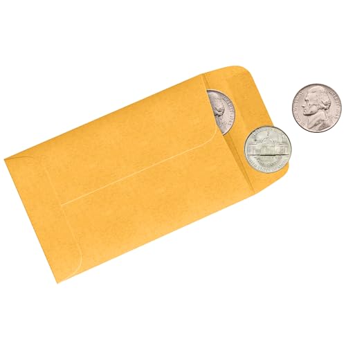 600 Pcs Coin Envelopes 2.25x3.5 Inches Heavy-Duty Gummed Kraft Storage Bags