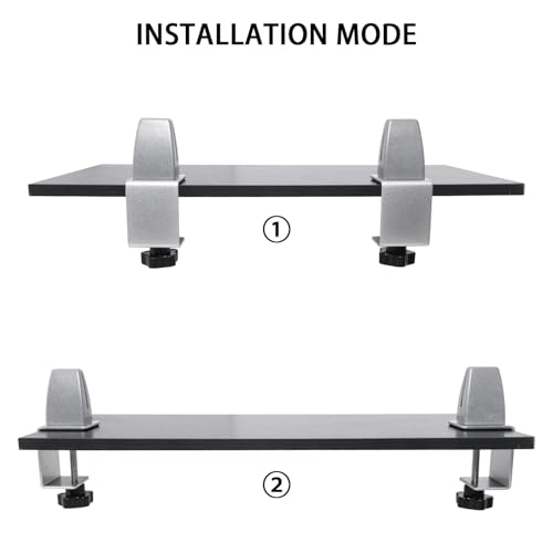 Heavy Duty Sneeze Guard Clamp For 0.1" to 1" Thick Panel,Desk Partition Support Clamps,Adjustable Aluminum Desktop Divider Holder,Easy to Install Desk Privacy Panel Clips, 4 Pack,Silver