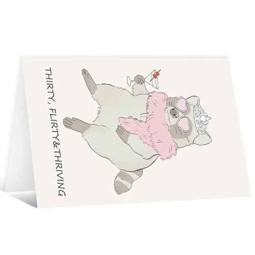 Funny 30th Birthday Card for Women, Thirty Bday Greeting Card, Happy 30th Birthday Decorations for Her, 30 Year Old Bday Gifts for Women
