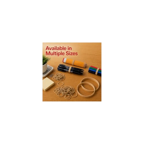 Staples #117B Heavy-Duty Rubber Bands, 1/4 lb Bag (Approx. 50 Bands) - Beige