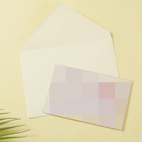50 Pack Cream Color A7 Invitation Envelopes 5x7 with Stickers for Weddings