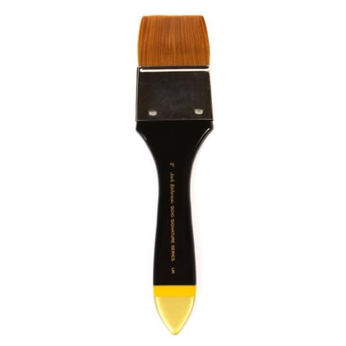 Jack Richeson 901020 9000 Series Synthetic Short Handle Watercolor Flat Brush, 2-Inch