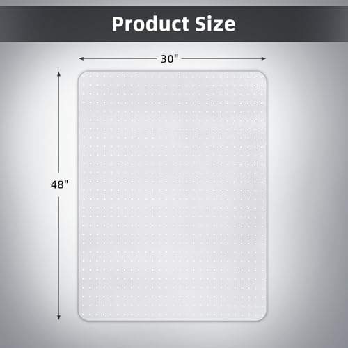 YumHome 48" x 30" Office Chair Mat for Carpeted Floors - Heavy Duty, Anti-Slip Protector