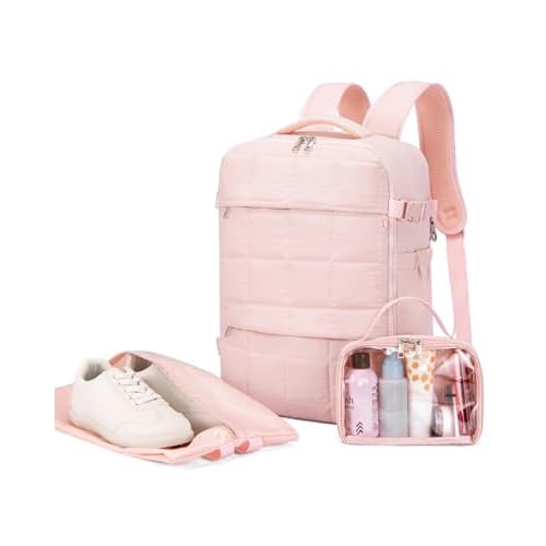 WESTBRONCO Travel Laptop Backpack for women 17.3 inch Travel Backpack Carry on Flight Approved Puffy Weekender Bags for Women