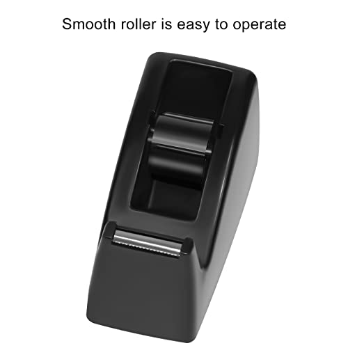 Weighted Desktop Tape Dispenser 3-Pack with Non-Skid Base – Black