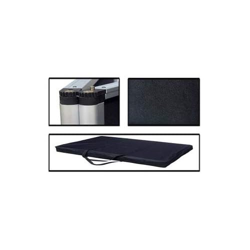6' 3+1 Hook and Loop Blue & Black Folding Panel with Header Board for Trade Show and seminar Presentation (Fabric can NOT Hold Heavy Objects)
