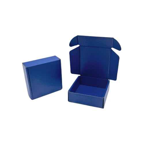 50 Pcs 5.5 x 5.1 x 2 inches Shipping Boxes for Small Business Cardboard Corrugated Mailer Boxes for Shipping Packaging Holidays Craft Gifts Giving Products (Industrial Blue, 5.5 x 5.1 x 2")