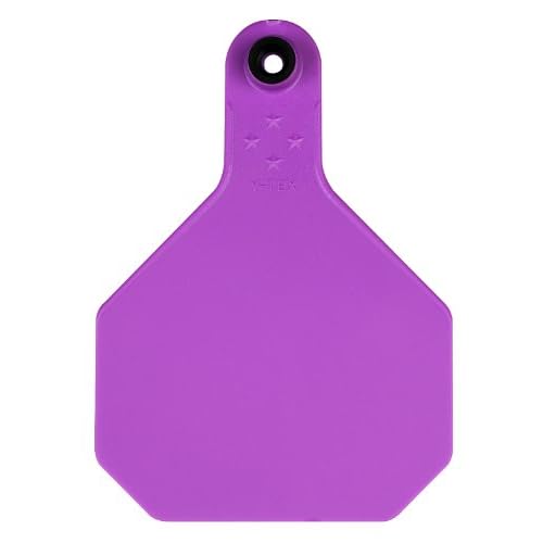 Y-Tex 4 Star Large Blank Cattle Tags 25 Count Purple