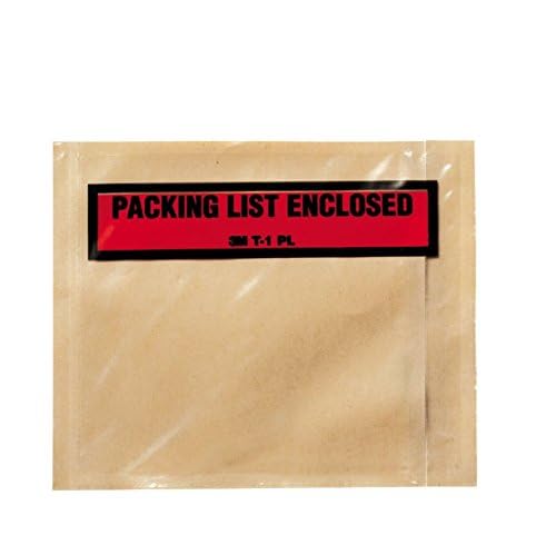 3M Top Print Packing List Envelope PLE-T1 PL 4.5 x 5.5 Inches, 1000/Case