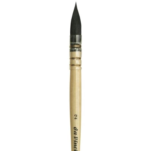 da Vinci Watercolor Series 418 Petit Gris Pur Paint Brush, Wash/Mop Pure Russian Blue Squirrel, Size 2 (418-02)