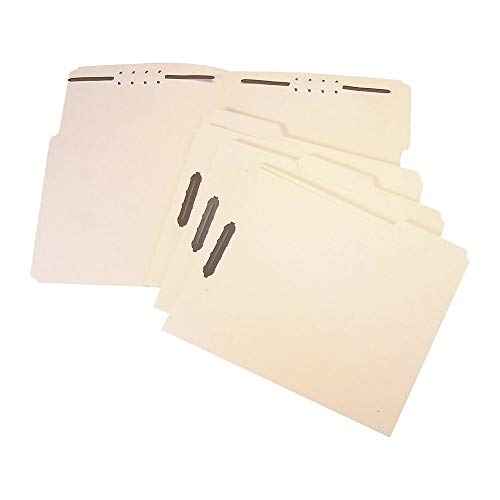 Staples Reinforced Fastener Folders, Letter, Manila, 50/Box