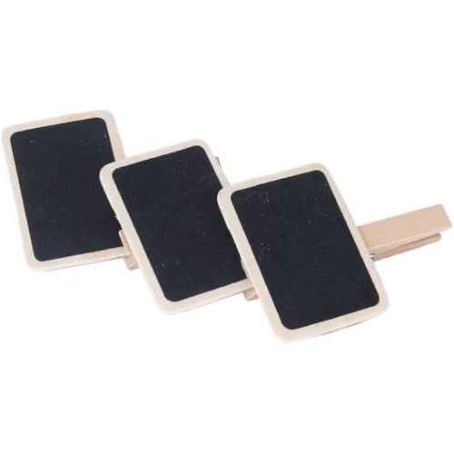 20 Pieces Mini Chalkboard Signs with Clips, Wooden Rectangle Message Boards,with Clip Message Chalk Board Tag Signs Clips Basket Labels Clip for Memo,Note Taking