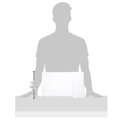 Azar Displays 252052-2pk 16" W x 8.5" H Acrylic Horizontal Wall Mount Sign Holder with Attached Brochure Holder (Pack of 2)
