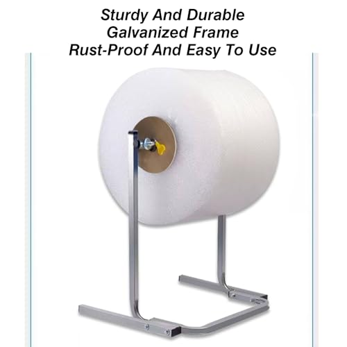 64x52x30cm Bubble Wrap Dispenser Stand - Heavy Duty Roll Holder for Moving & Shipping