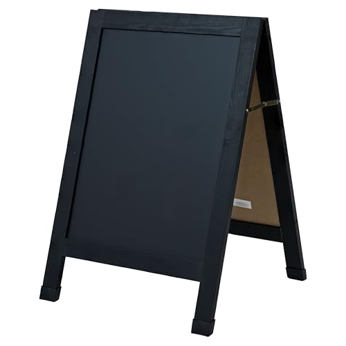 Sunnydaze Magnetic A-Frame Chalkboard Sign - Double-Sided Chalk Sandwich Board Sidewalk Sign - 30" x 20" - Black