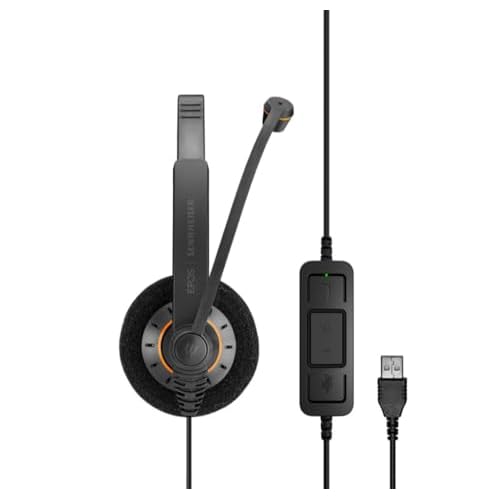 EPOS Sennheiser Consumer Audio SC 60 USB ML (504547) - Double-Sided Business Headset | For Skype for Business | with HD Sound, Noise-Cancelling Microphone, & USB Connector (Black)