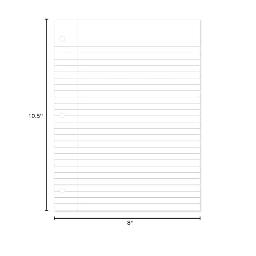 Mead Loose Leaf Paper, Wide Ruled Filler Notebook Paper, 8" x 10-1/2", 200 Sheets, Fits 3-Ring Binder (15200)