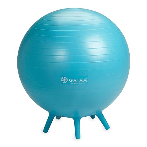 Gaiam Balance Ball Chair 65cm (65 cm) No-Roll Ergonomic Chair with Built-In Legs