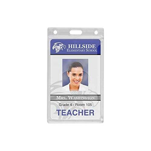 ID Zone Vertical Clear Vinyl Rigid Hard Plastic ID Badge Holder