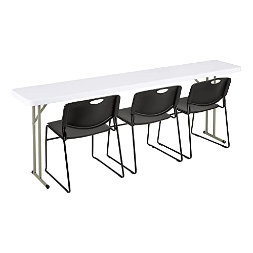 Norwood 8' Indoor/Outdoor Folding Training Table, White, 96" L x 18" W x 29" H