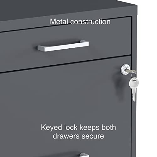 STAPLES Charcoal 3-Drawer Vertical File Cabinet Lockable Letter Size
