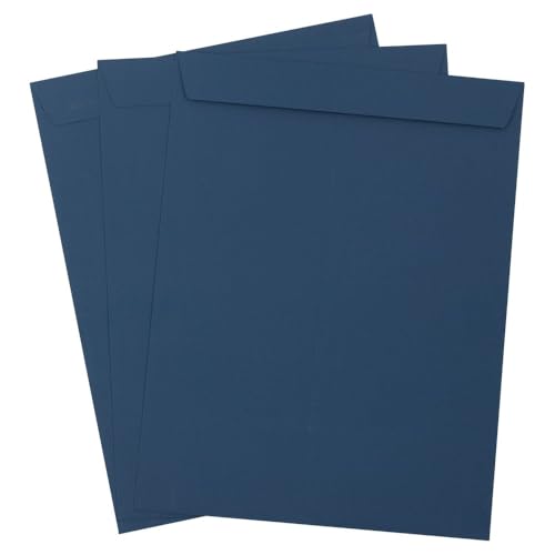 LUXPaper Navy Blue 10x13 Open End Envelopes Pack of 50 | Peel & Press, 80lb Text