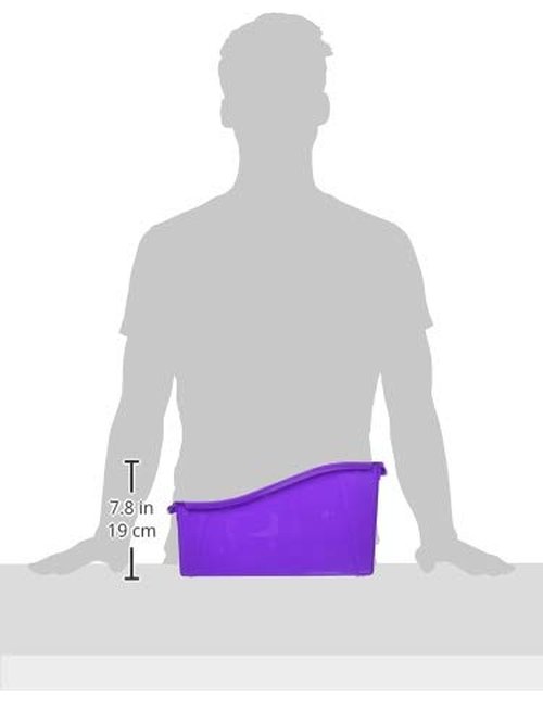 Storex Interlocking Book Bin, Large, 14-1/4 x 5-1/4 x 7 Inches, Purple